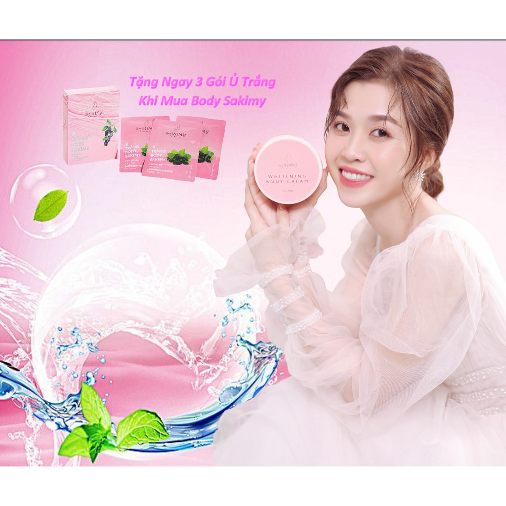 Kem body dưỡng siêu trắng da SAKIMY whitening body cream và ủ trắng SAKIMY (Hàng xịn) | BigBuy360 - bigbuy360.vn