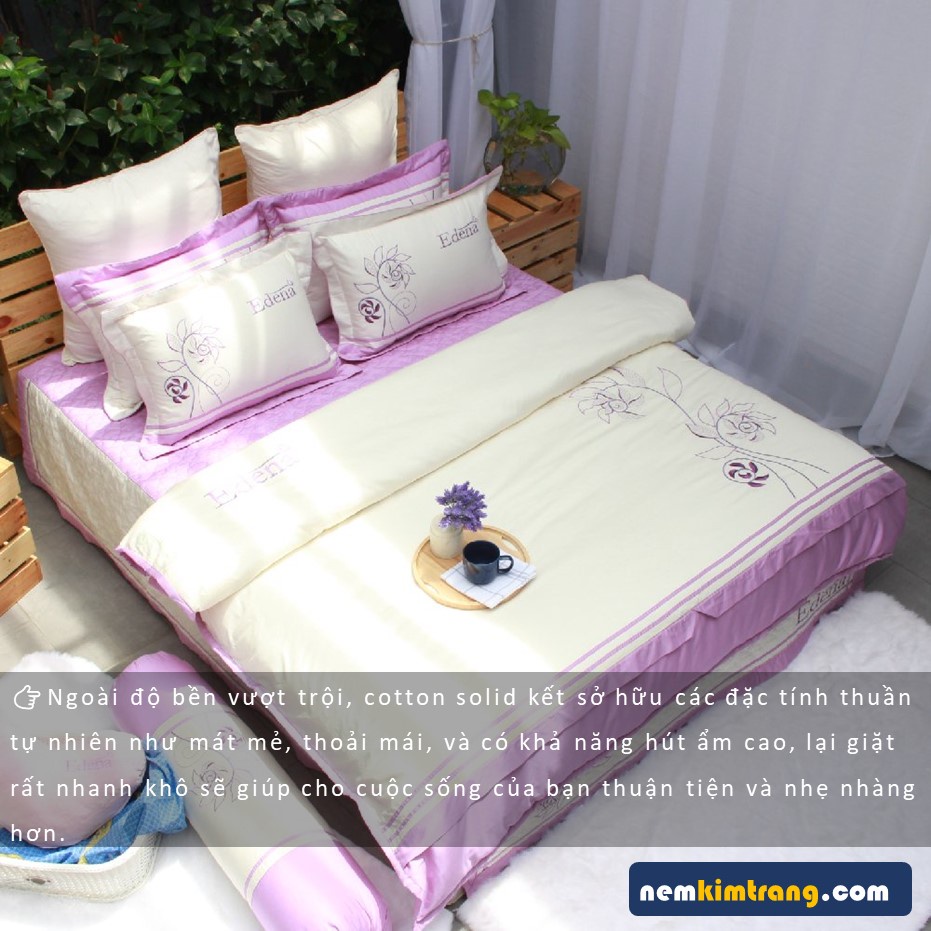 GA  Nệm Coton Solid Edena Mẫu 351 - CHÍNH HÃNG, CAO CẤP