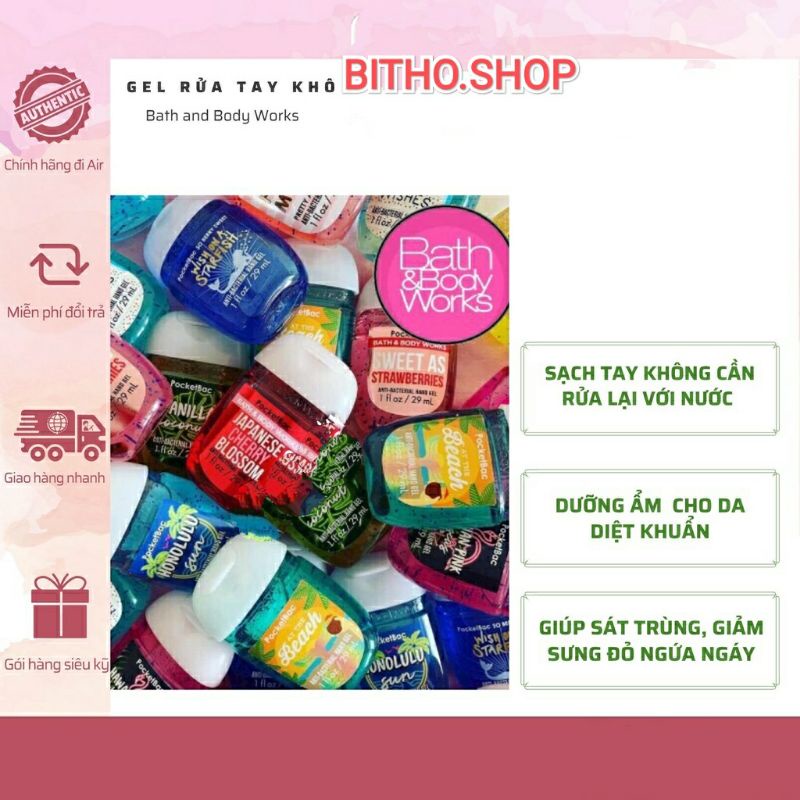 Gel rửa tay khô diệt khuẩn chống dịch Bath &amp; Body Works 29ml