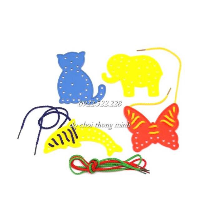 Combo 1 hình và 1 dây xâu luyện tay tập luồn dây theo lỗ