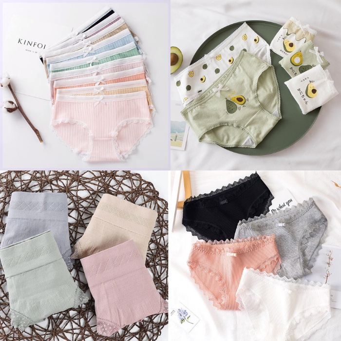 [Mã 12FASHIONSALE1 giảm 10K đơn 50K] Quần lót nữ cotton tăm tre đính nơ gân 2 mặt siêu thấm hút mồ hôi KOZODA QC39