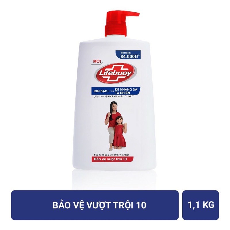 SỮA TẮM LIFEBUOY BẢO VỆ VƯỢT TRỘI 10 Chai Lớn 1.1 Kg