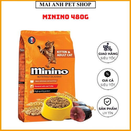 Thức ăn cho mèo Minino Cá Ngừ 480gr