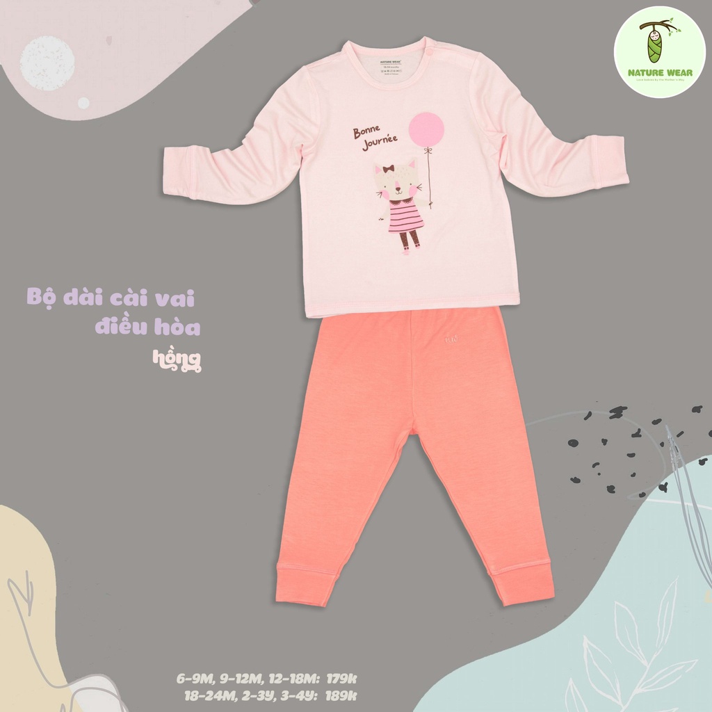 Bộ quần áo dài cài vai điều hòa cho bé Nature Wear - NWC2206051