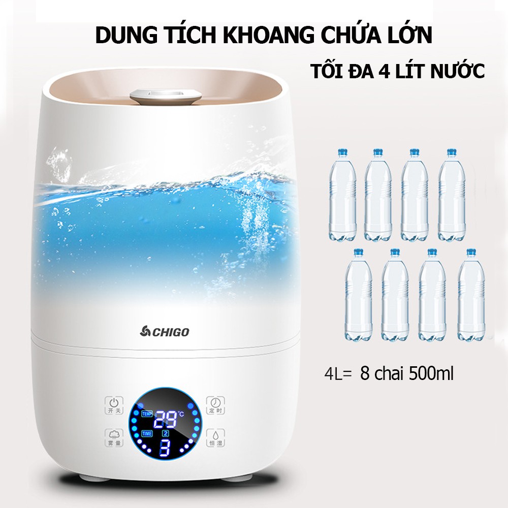 Máy phun sương tạo ẩm thông minh Chigo-Có ion bạc kháng khuẩn,kiểm soát lưu lượng nước, chế độ hẹn giờ-Bảo hành 12 tháng