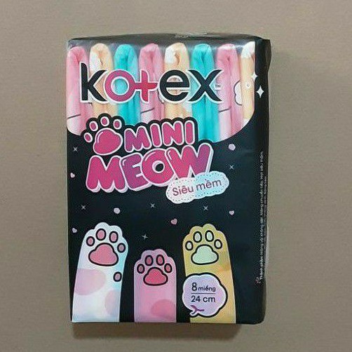 Băng vệ sinh Kotex Mini Meow siêu mềm 8 miếng