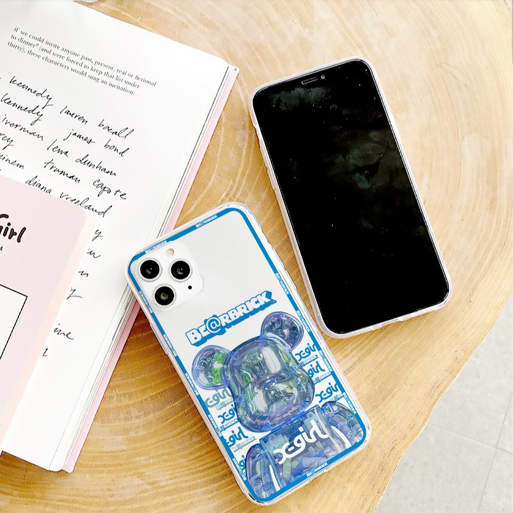Ốp lưng iphone vuông cạnh ốp iphone hình gấu be@rbrick đủ mã 6/6plus/7plus/8/8plus/x/xr/xs/11/12/pro/max/plus/promax E73