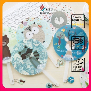 Quạt nhựa cầm tay mini hình thú dễ thương cute