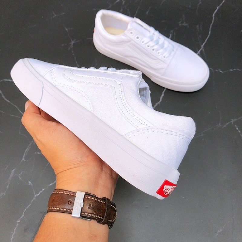 Giày Vans oldskool nam nữ trắng full Tặng kèm boxbill Lọ Tẩy