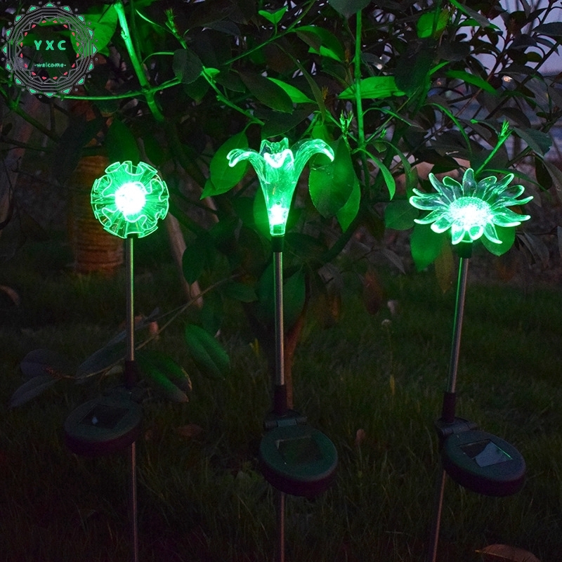 Đèn LED trang trí sân vườn năng lượng mặt trời, hoa huệ, đèn hướng dương 【YXC】