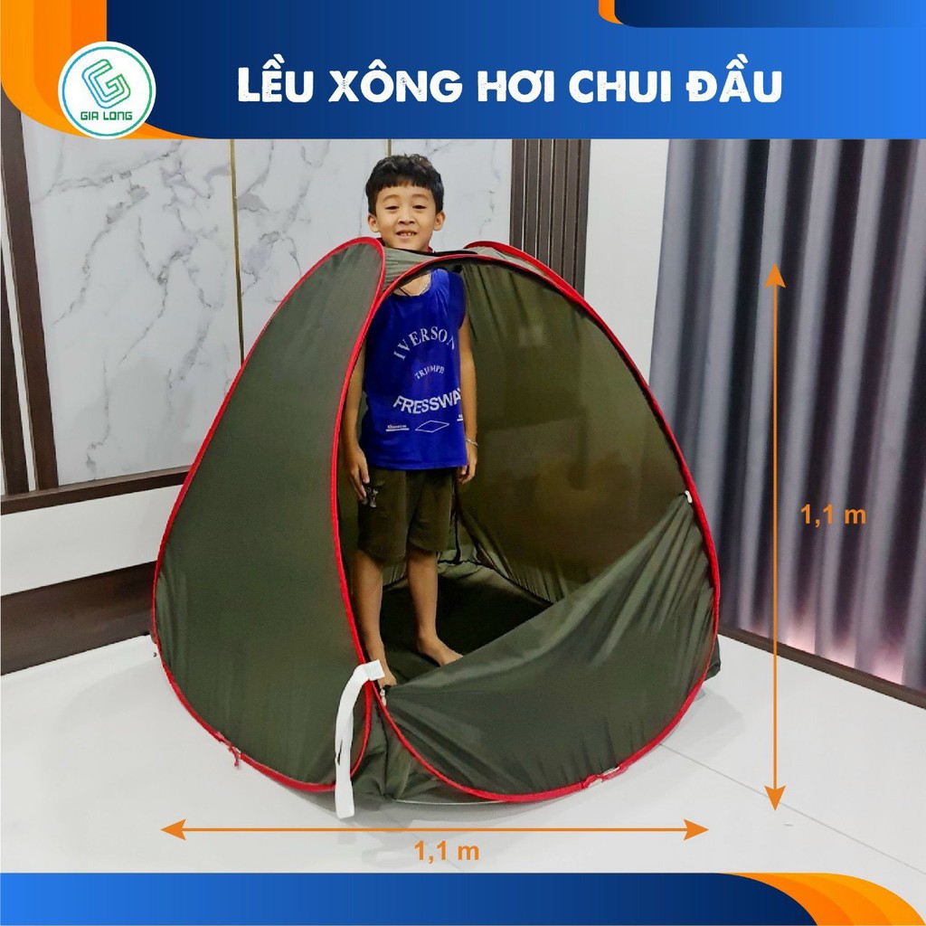 Lều Xông Hơi Gia Long Lều Xông Phòng Ngừa Covit19 Xông Hơi Sau Sinh Cho Mẹ Kích Thước 1m1 * 1m1 Cao 1m1 bảo hành 1 đổi 1