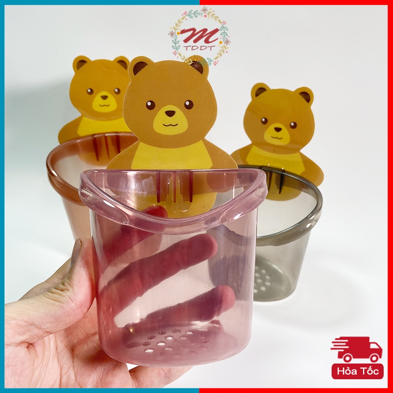 Hộp Đựng Bàn Chải, Kem Đánh Răng, Cốc Gấu Để Xà Phòng, Vật Dụng Cá Nhân
