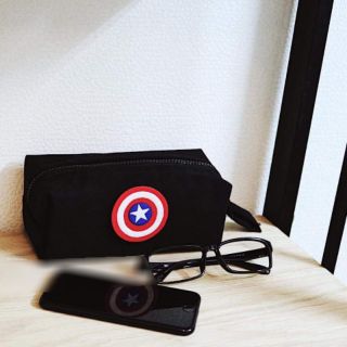Túi bút phối patch ủi full black
