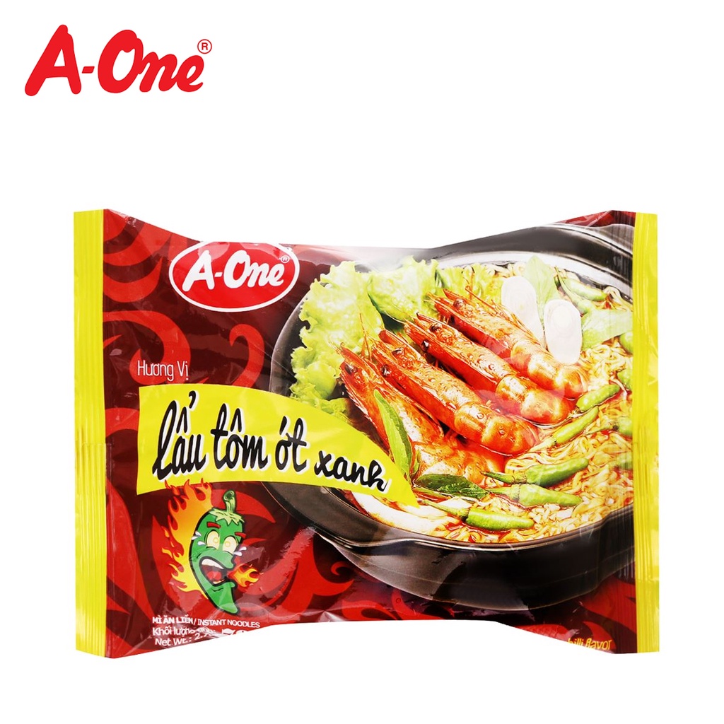 Thùng 30 gói mì hương vị lẩu tôm ớt xanh hot pot with shrimp & green - ảnh sản phẩm 3