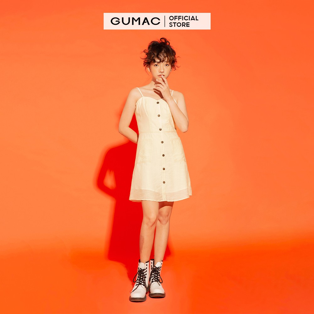 [Mã MABR07062 giảm 8% tối đa 50K đơn từ 249K] Đầm ôm nữ GUMAC 2 dây sexy, năng động màu kem đủ size DA12178 | BigBuy360 - bigbuy360.vn