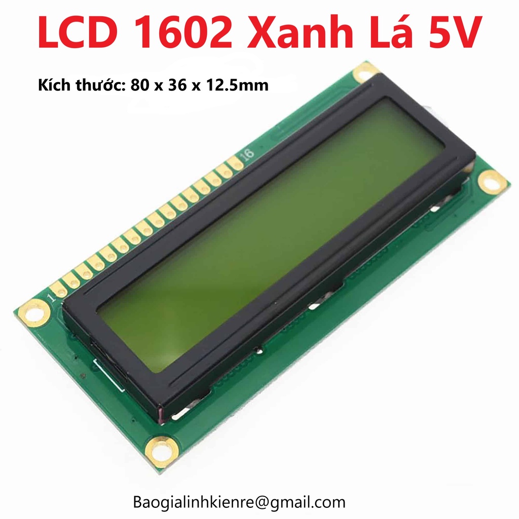 Màn hình LCD 1602 2004 5V xanh lá/xanh dương Có Đèn Nền - Kèm I2C