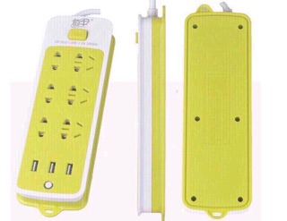 Ổ cắm điện 6 phích cắm 3 cổng USB