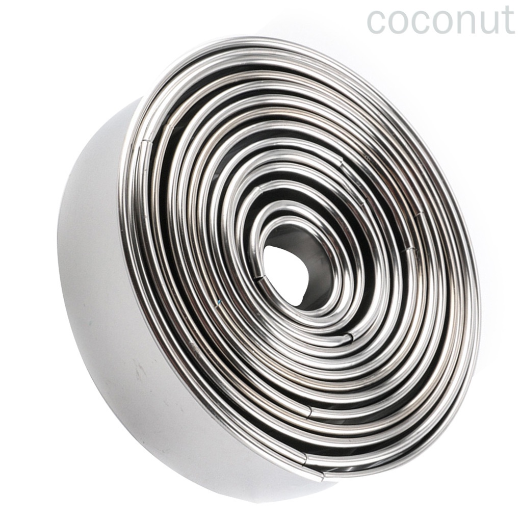 Set 14 Khuôn Làm Bánh Mousse Hình Tròn Bằng Thép Không Gỉ 430