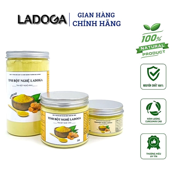 Tinh Bột Nghệ Vàng Nguyên Chất Ladoga đóng hộp 100 gam, 250gam, 500 gam