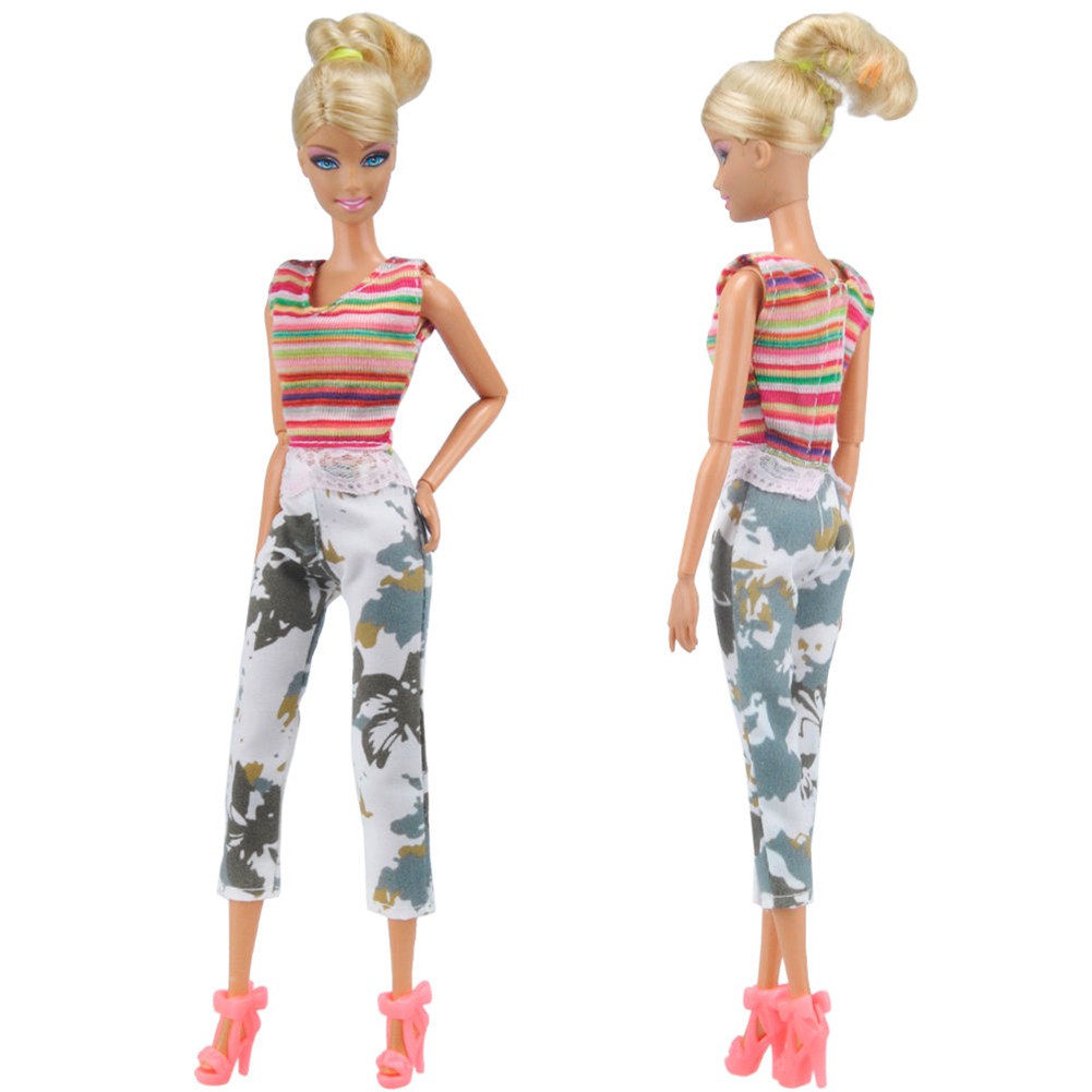 Bộ Quần Áo 5 Món Thời Trang Mùa Hè Cho Búp Bê Barbie