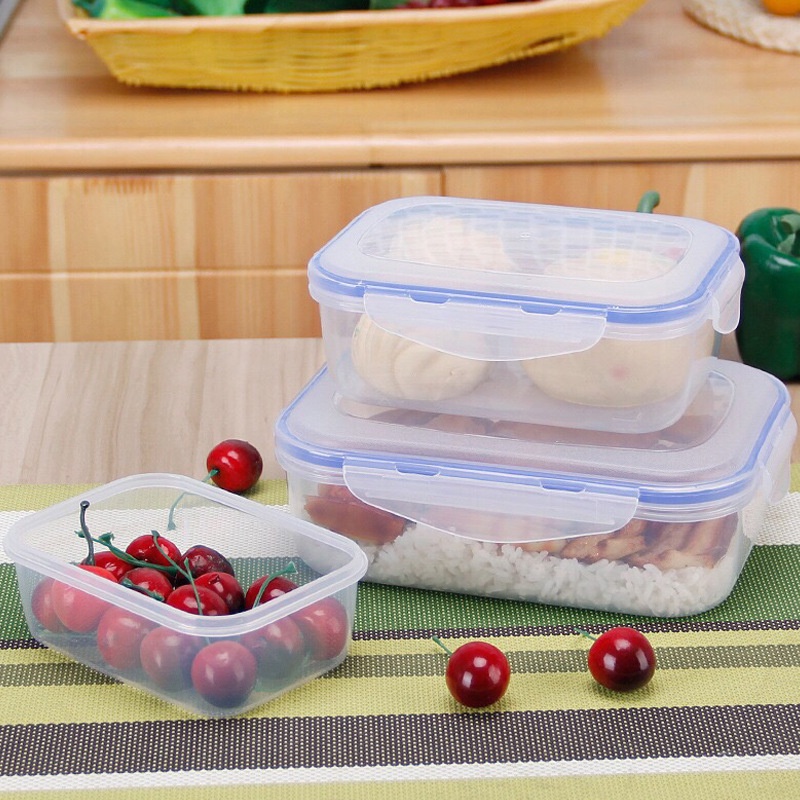 Hộp đựng thực phẩm chữ nhật Việt Nhật bảo quản thức ăn 4 khóa cài chắc chắn (6530)