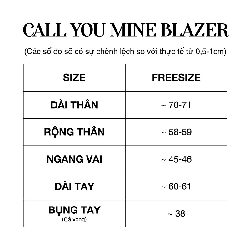 [Mã WABRTN153 giảm 12% đơn 250K] Áo blazer 3 cúc trơn đen tingoan CALL U MINE BLAZER/BL