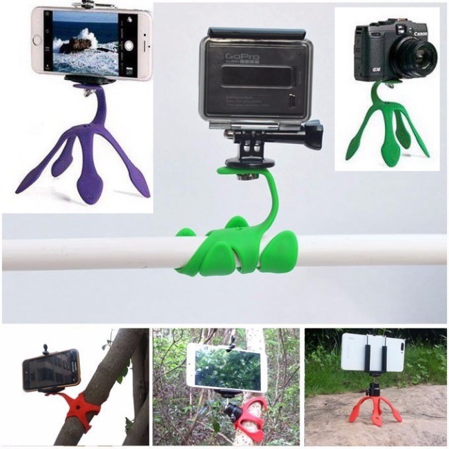 ✅ HCM Giá Đỡ Máy Ảnh Điện Thoại Bạch Tuột 5 Chân Cao Su Uốn Dẻo Gekko - Chân Máy Mini Cao Su Xoay 360 Hàng Chuẩn