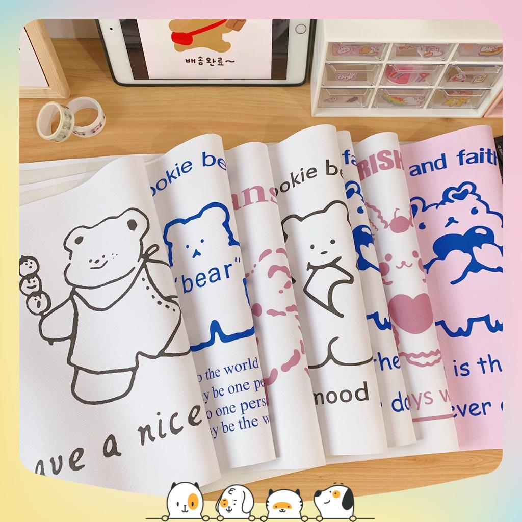 Thảm trải bàn làm việc deskpad da PU không thấm nước, chống dính, size 66x29cm, chống tì đau tay, siêu mềm mại