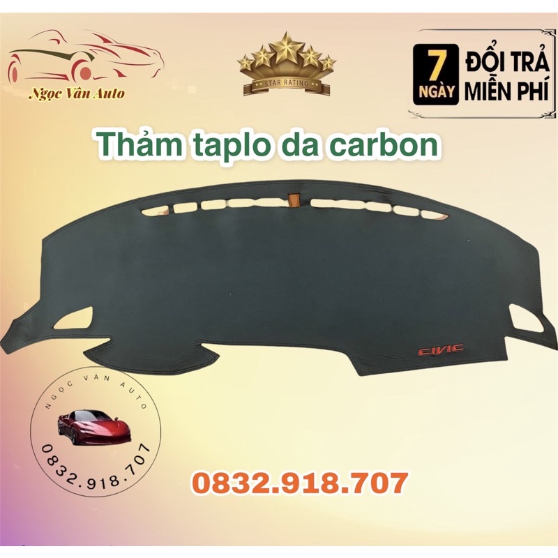 Thảm taplo da Civic 2017 - 2021 Da carbon cao cấp