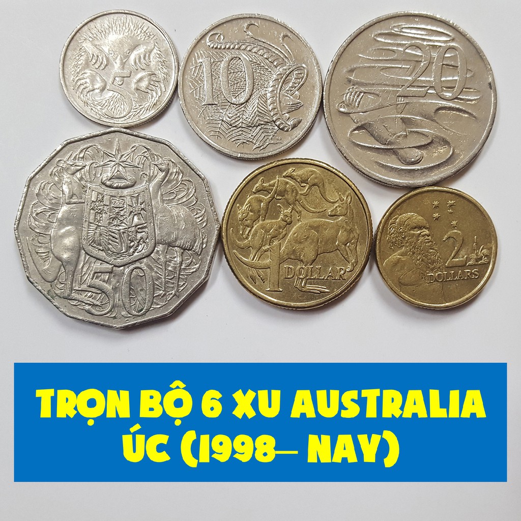 Trọn bộ 6 đồng xu Australia (Úc) phát hành 1998-Nay