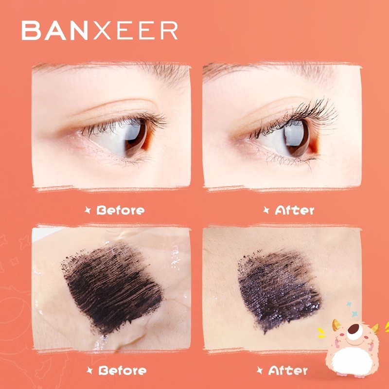 1 Mascara Banxeer/1 Mascara Siêu Mịn Chống Nước Cho Hàng Mi Cong Dày Dài Tự Nhiên