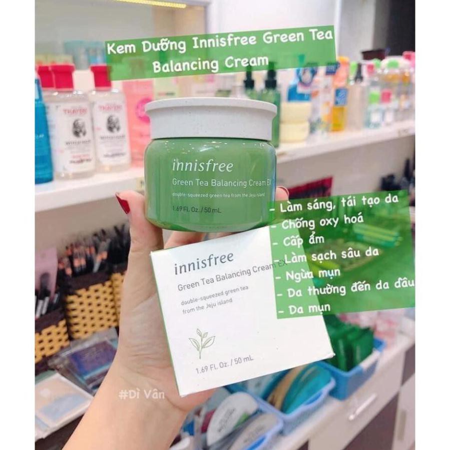 Kem Dưỡng Trà Xanh Innisfree Balacing,Kem Dưỡng Ẩm ,Dưỡng Da Căng Bóng ,Mịn Màng ,Làm Chậm Quá Trình Lão Hóa, Giảm Mụn..