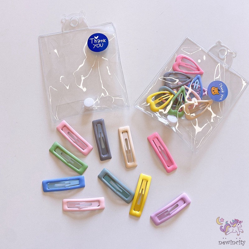Set 10 Kẹp Tóc Màu Sắc Kẹo Ngọt Phong Cách Hàn Quốc Cho Bé Gái