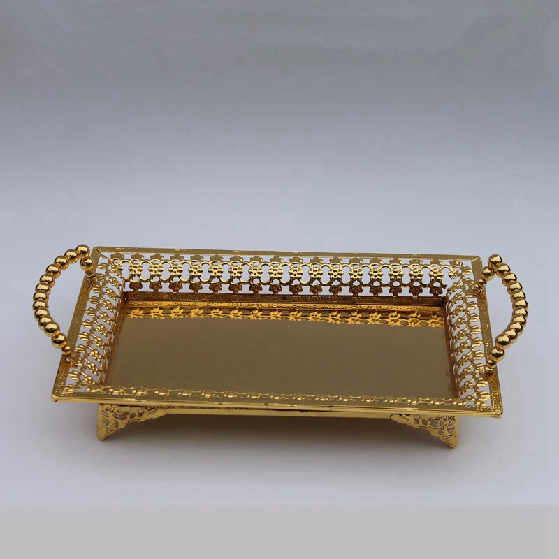 Khay Đựng Bánh Trái Cây Màu Vàng Sang Trọng Phong Cách Châu Âu