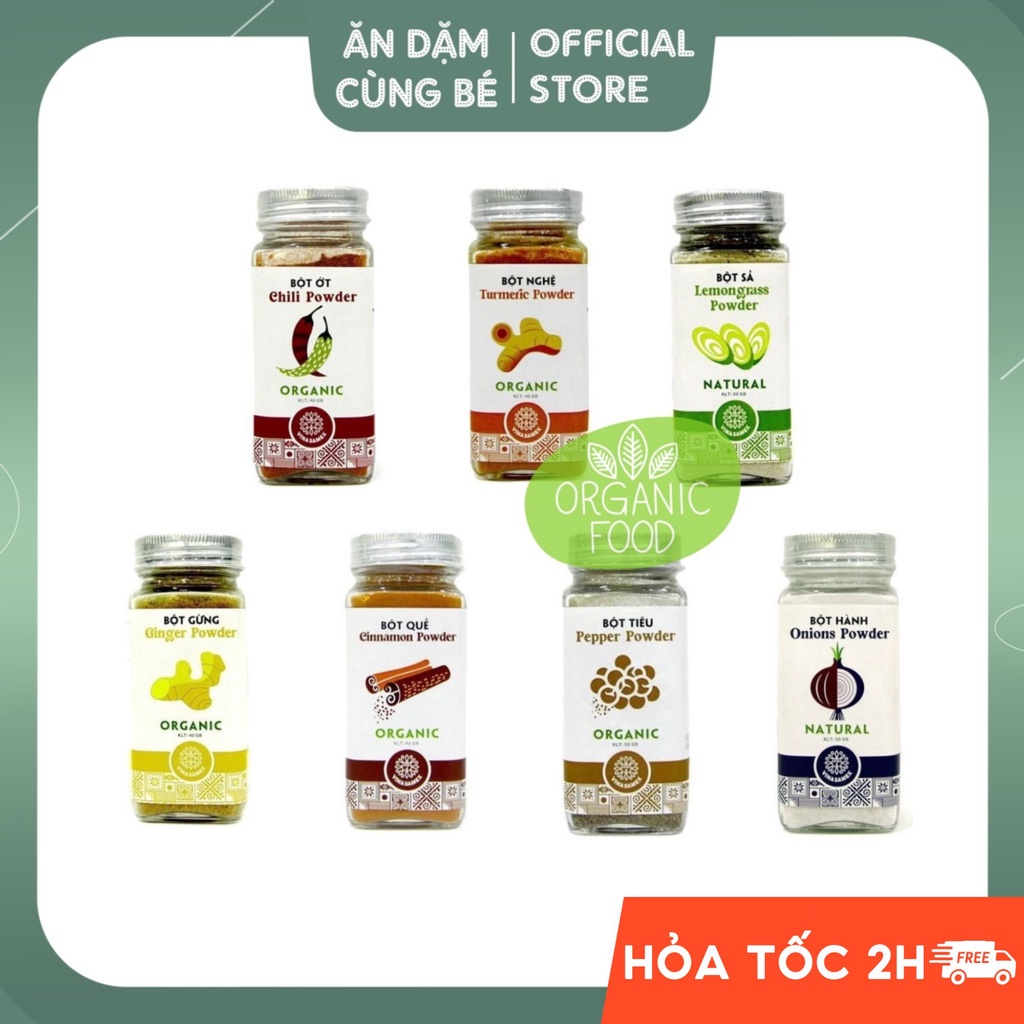 Gia vị tinh bột nghệ bột quế bột ớt bột hành Vina Samex organic nguyên liệu nấu ăn chế biến chính hãng 89360
