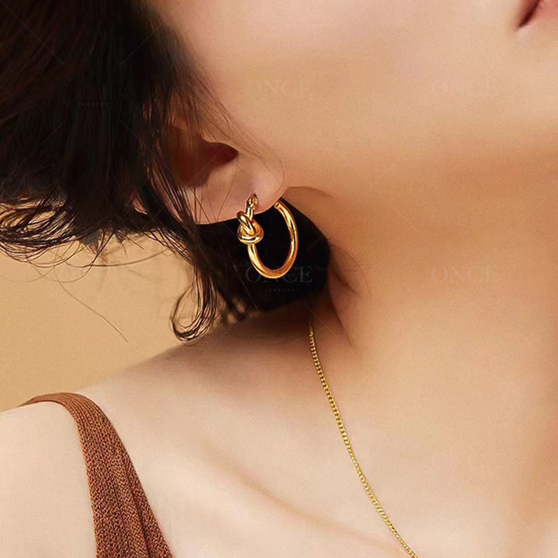 Khuyên tai tròn nhỏ VNOX bằng thép không gỉ cho nữ