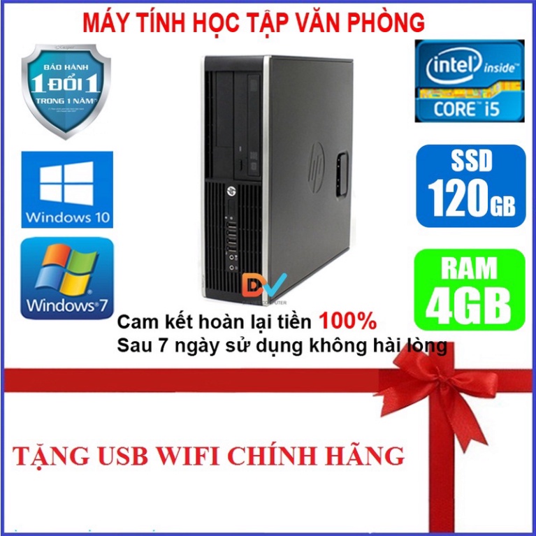 Case máy tính đồng bộ HP Core i7 i5 i3 Ram 8gb 4gb ổ cứng ssd 120gb dùng văn phòng học tập cấu hình cao - Tặng Usb wifi