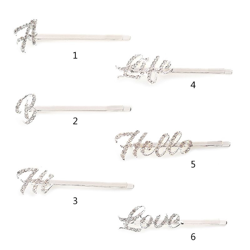 Kẹp Tóc Hình Chữ Đính Đá Lấp Lánh Thời Trang Dành Cho Nữ