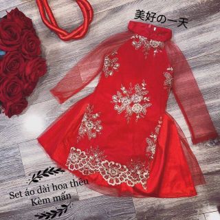 Âo dài kèm mấn cho bé