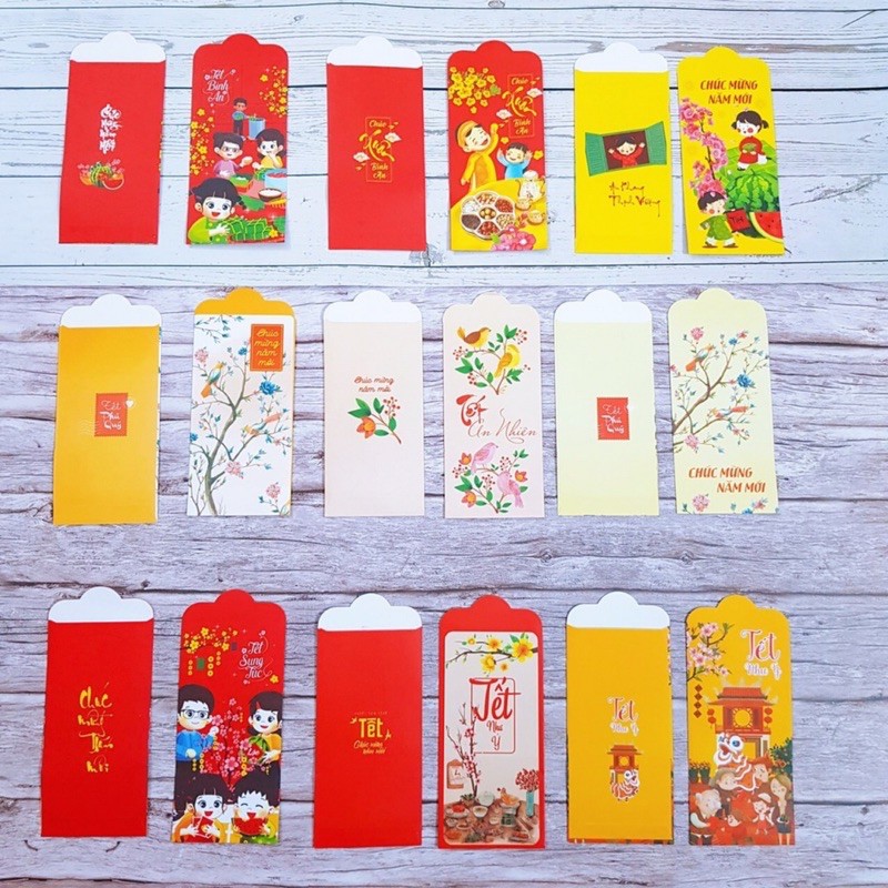 Combo 10 Bao Lì Xì Tết 2023 - Bì Lì Xì Mẫu Ngẫu Nhiên