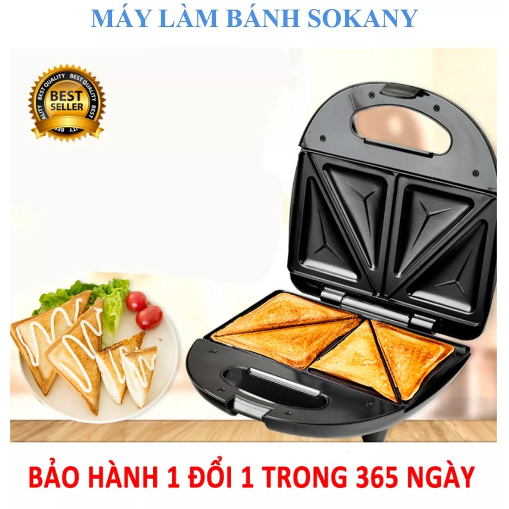 Sale sốc Máy nướng bánh mì sandwich hotdog Nikai nhanh gọn tiện lợi có bảo hành