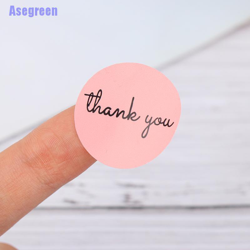 Cuộn 500 miếng dán chữ Thank You 1 inch màu hồng trang trí đa năng