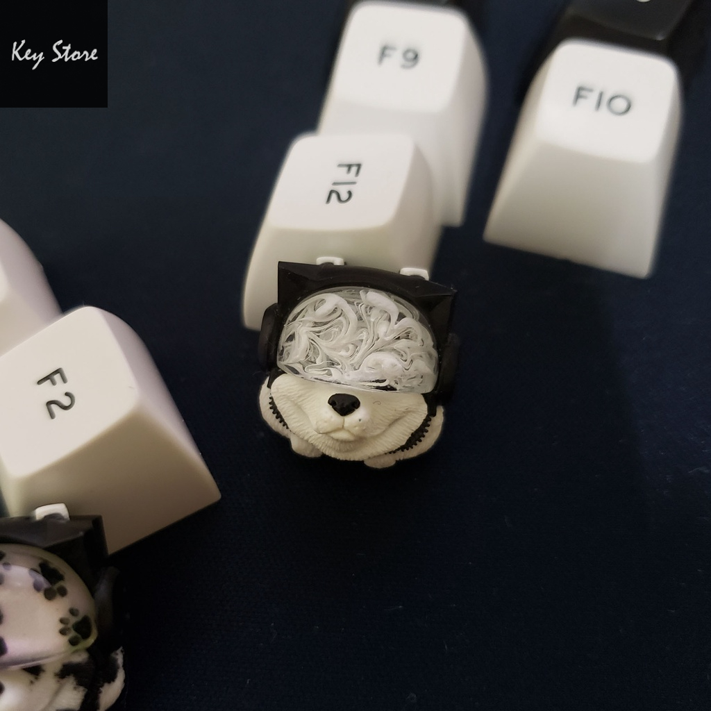 Nút bàn phím cơ artisan keycap sirius màu trắng kính trắng