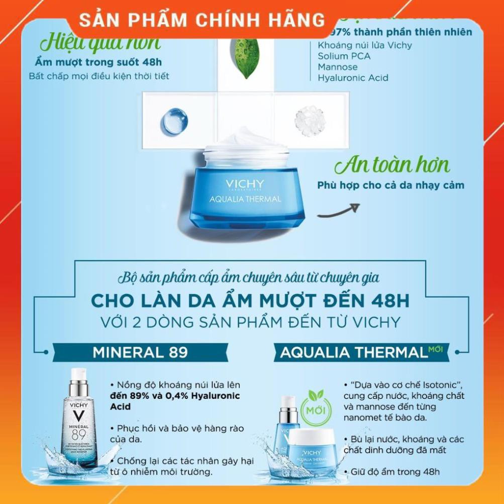 Vichy Gel Dưỡng Ẩm Cung Cấp Nước Cho Da Giúp Căng Mượt Aqualia Thermal Rehydrating Cream Gel 50ml