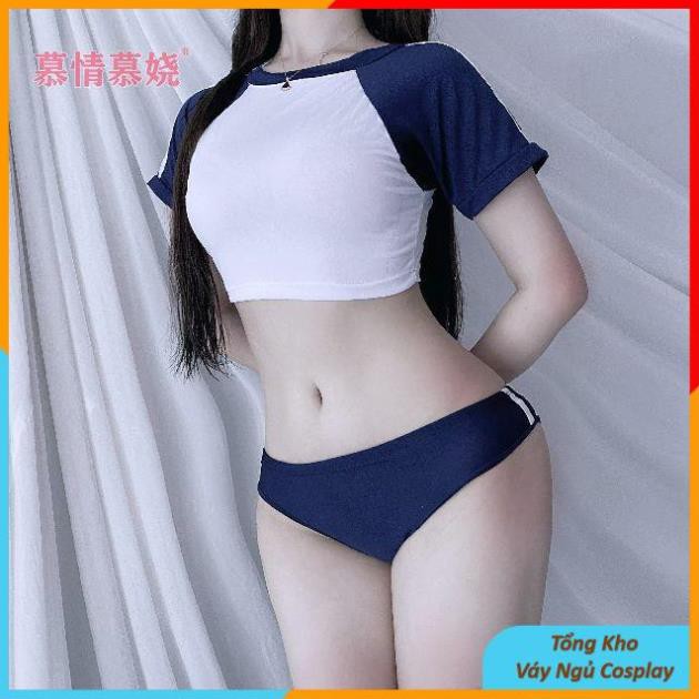 Bộ ngủ cosplay cổ động viên croptop, Thể thao sexy mã VĐv001 - Ivyshop | BigBuy360 - bigbuy360.vn