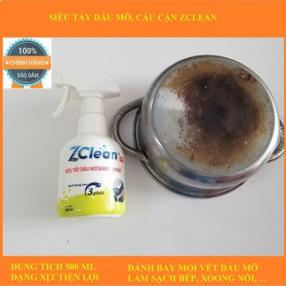 Chai tẩy dầu mỡ ZCLEAN - Nước tẩy dầu mỡ, siêu tẩy dầu mỡ, mảng bám bếp, máy hút mùi, lò vi sóng dung tích 500ml