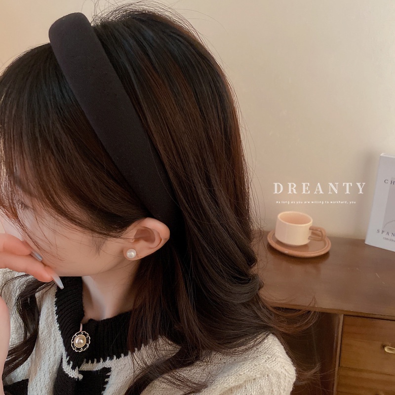 Băng Đô Cài Tóc Bằng Vải Xốp Họa Tiết Hoạt Hình Đơn Giản Thời Trang Hàn Quốc