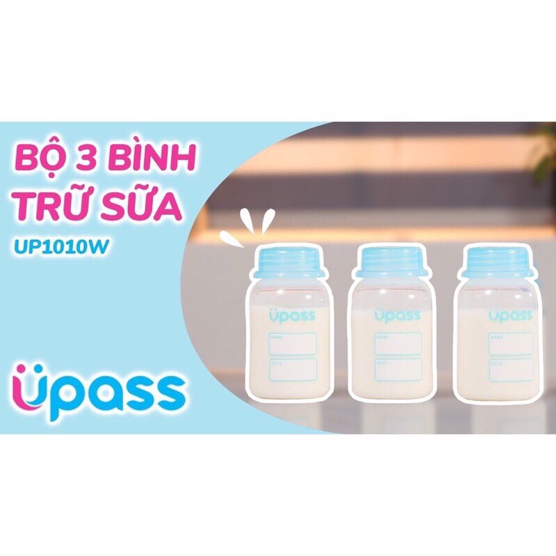 Bộ 3 Bình Trữ Sữa Upass Cổ Hẹp 125ml UP0101W