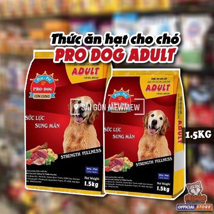 1.5KG Thức ăn cho chó trưởng thành Pro Dog Adult gói 1.5kg