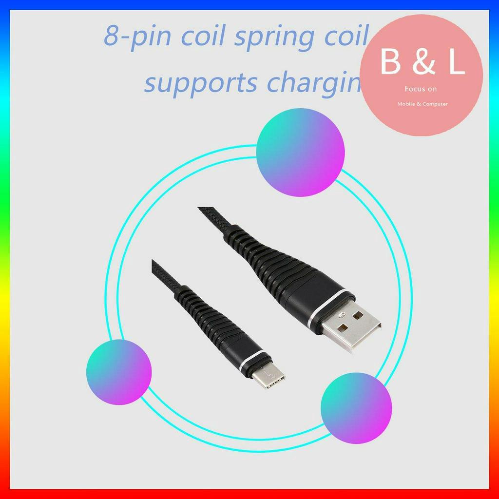 Dây cáp sạc đồng bộ dữ liệu USB Type C kiểu lò xo tiện lợi